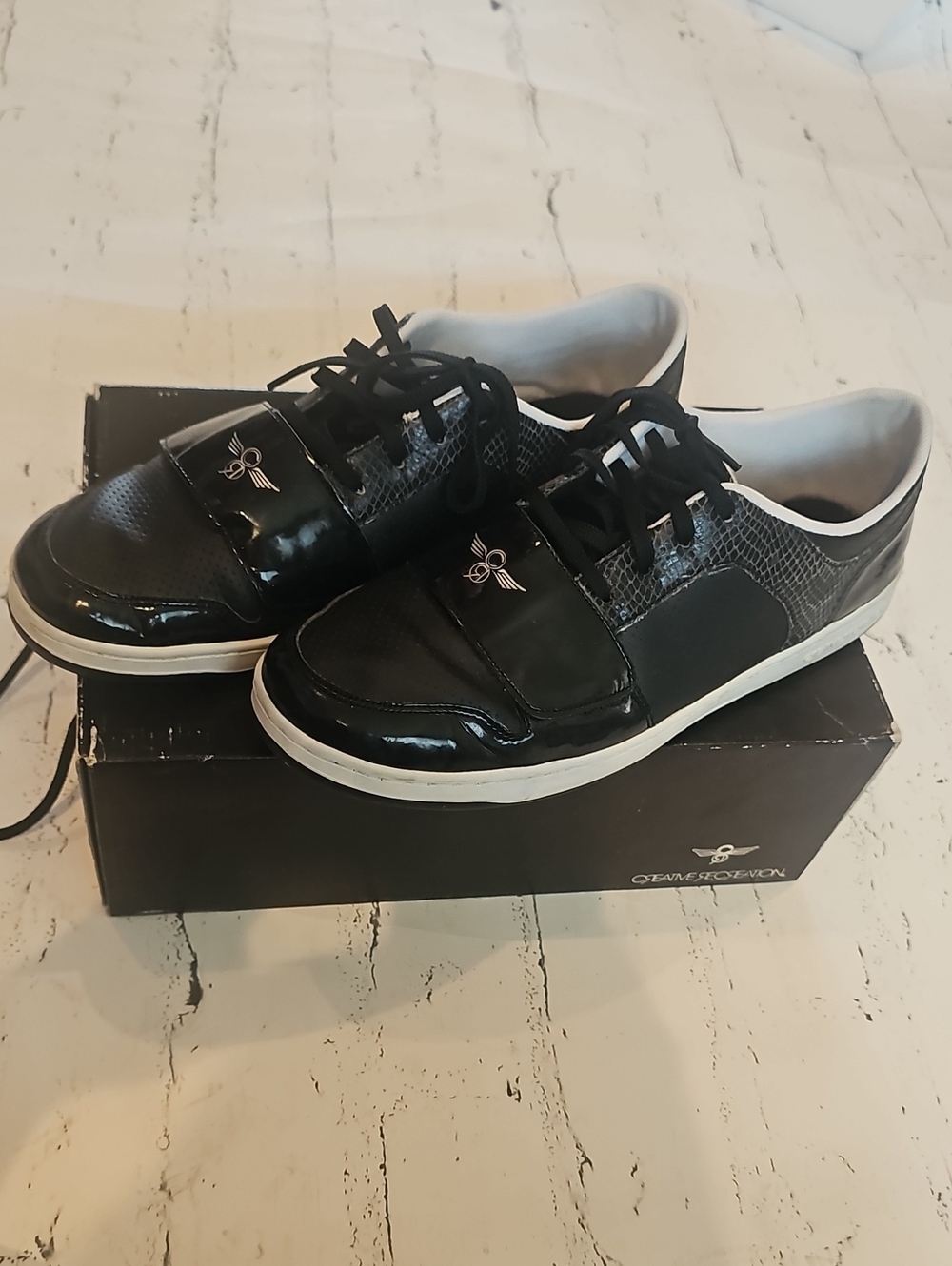 Creative Recreation Black Men's Casual Lace-Up Sneakers with Strap